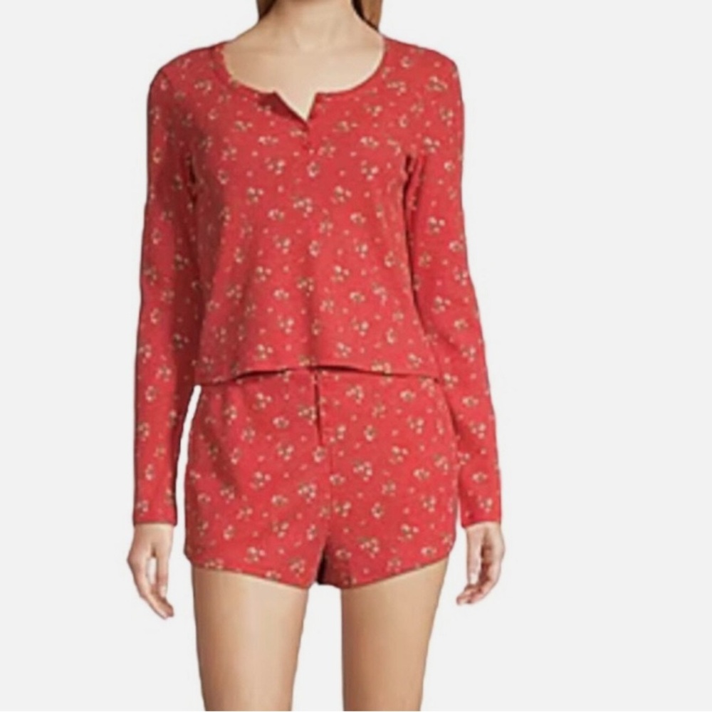 Arizona Jean Company Red Floral Women's Pajama Set Size XL